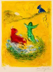 Marc Chagall, Le Piège à loups, from Daphnis et Chloé, Litografi