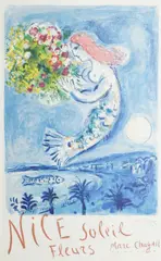 Marc Chagall, Nice Soleil Fleurs, 1962, Utstillingsplakat