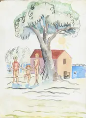Per Krohg, Sommer i Bjelkeviken, Akvarell