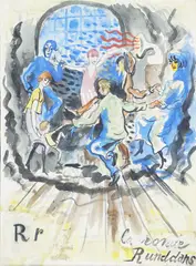 Per Krohg, La Ronde - Runddans, Akvarell