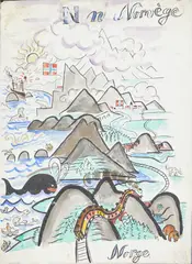 Per Krohg, Norvége - Norge, Akvarell