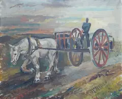 Reidar Aulie, Kulvogn, 1928, Olje på lerret