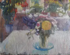 Arne Kavli, Oppstilling med blomster, Olje på lerret