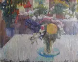 Arne Kavli, Oppstilling med blomster, Olje på lerret