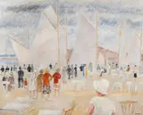 Arne Kavli, Strandcafé, Olje på lerret