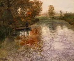 Frits Thaulow, Fisker ved elven La Canche ved Montreuil-sur-Mer, Olje på lerret