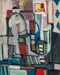Jakob Weidemann, Komposisjon, 1986, Olje på lerret