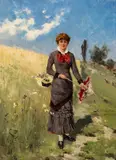 Axel Ender, Ung kvinne i blomstereng