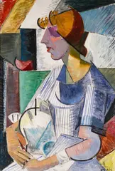 Borghild Røed Lærum, Sittende kvinne, 1913, Olje på lerret