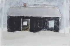 Hanne Borchgrevink, Stue, 1985, Akvarell og akryl