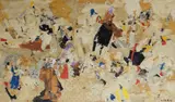 Ramon Isern, Sigøynerne feirer messias fødsel, 1972-73, Collage på plate