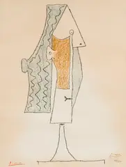 Pablo Picasso, Kvinnehode, 1957, Fargelitografi