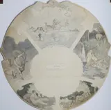 Christian Skredsvig, Skisse til Prinsessen og det halve kongeriket, 1895, Akvarell, blyant og penn på papir
