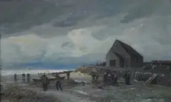 Nikolai Ulfsten, Stranding på Jæren, 1884, Olje på lerret
