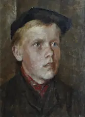 Hans Heyerdahl, Gutteportrett, Olje på lerret
