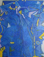 Max Victor, Komposisjon, 1985, Olje på lerret