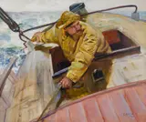 Christian Krohg, Hardt le, Olje på lerret