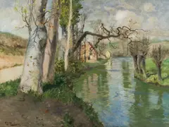 Frits Thaulow, Fra elven Arques ved Dieppe, 1895, Olje på lerret