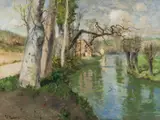 Frits Thaulow, Fra elven Arques ved Dieppe, 1895, Olje på lerret