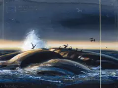 Kveld/storskarv (2024) SOLGT by Axel Thorenfeldt, Akvarell, sold May 2025