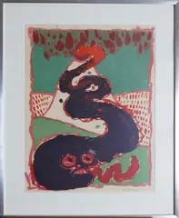 Alechinsky Pierre, Figurkomposisjon, Litografi
