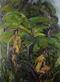 2 Badende zwischen Bäumen by Ernst Ludwig Kirchner, 1913, Oil on canvas, sold Dec 1995