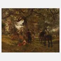 Wilhelm Velten, Landsknechtsszene, 1875, Öl auf Leinwand