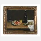 Fritz Adam, "Stillleben mit Fleisch", Öl auf Karton