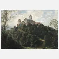 G. Broch, Blick zur Wartburg, Öl auf Leinwand