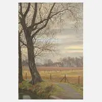 Alfred Dupre, Frühlingslandschaft, 1934, Öl auf Malplatte