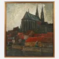 Otto Engelhardt-Kyffhäuser, Ansicht Görlitz, Öl auf Karton