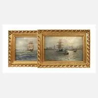 Zwei Marinen by Alfred Jensen, Öl auf Leinwand, sold Dec 2025