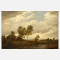 Max Kreitmayr, Im Dachauer Moor, Öl auf Leinwand und Platte