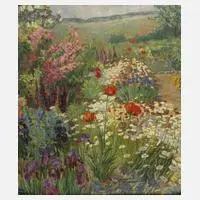 Erna Krüger, Blühender Garten, 1929, Öl auf Leinwand