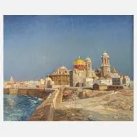 Albert Kunze, "Ansicht Cádiz", 1929, Öl auf Leinwand