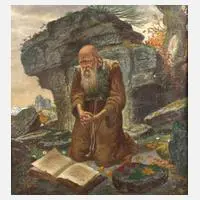 Georg Ort, Betender Eremit, Öl auf Leinwand