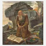 Georg Ort, Betender Eremit, Öl auf Leinwand