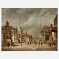 Heinz Scholtz, "Unter den Linden" Berlin, 1991, Öl auf Kupferblech