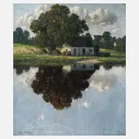Ludwig von Senger, "Sommertag", Öl auf Leinwand