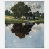 Ludwig von Senger, "Sommertag", Öl auf Leinwand