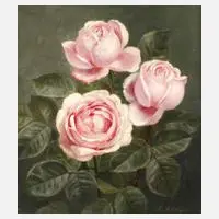 Emil C. Ulnitz, Rosenstillleben, Öl auf Leinwand