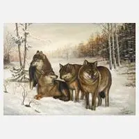 Christiane Vleugels, Wolfsrudel, 1998, Öl auf Leinwand