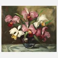 Helmuth Andreas Volkwein, Orchideenstillleben, Öl auf Leinwand