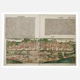 Michael Wolgemut, Ansicht Regensburg, Kupferstich und Buchdruck