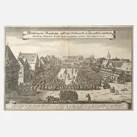 Caspar Merian, Der Rossmarkt in Frankfurt am Main, Kupferstich
