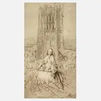 Cornelis van Noorde, "St. Barbara" nach Jan van Eyk, Radierung