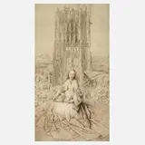 Cornelis van Noorde, "St. Barbara" nach Jan van Eyk, Radierung