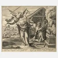 Aegidius Sadeler, Davids Sühneopfer, Kupferstich