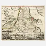 Johann B. Homann, Ansicht und Karte Stralsund, Kupferstich