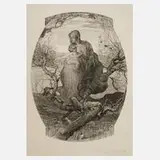 Wilhelm Woernle, "Engel des Lebens" nach Segantini, Radierung